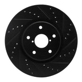 R1 Concepts Front Right Drilled & Slotted Black Brake Rotor - 2006-2021 Subaru Legacy