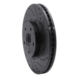 R1 Concepts Front Right Drilled & Slotted Black Brake Rotor - 2006-2021 Subaru Legacy