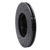 R1 Concepts Front Right Drilled & Slotted Black Brake Rotor - 2006-2021 Subaru Legacy