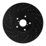 R1 Concepts Front Right Drilled & Slotted Black Brake Rotor - 2006-2021 Subaru Legacy