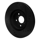 R1 Concepts Front Left Drilled & Slotted Brake Rotor Black - 2017-2023 Subaru Impreza