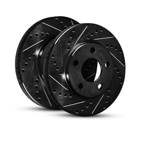 R1 Concepts Front Left Drilled & Slotted Brake Rotor - 2024-2025 Subaru Impreza