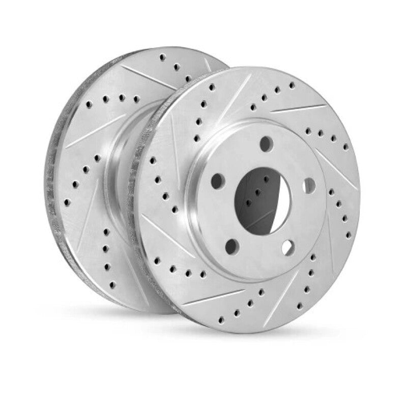 R1 Concepts Front Left Drilled & Slotted Brake Rotor - 2024-2025 Subaru Impreza