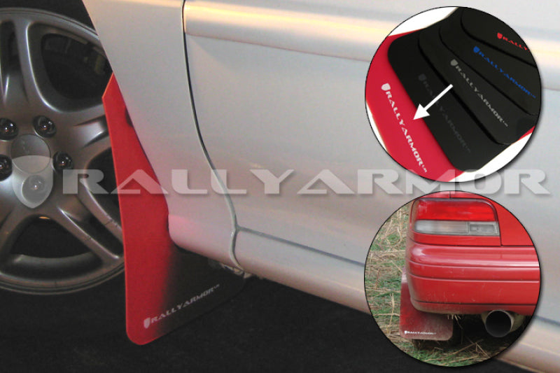 Rally Armor RS Red UR Mud Flap w/ White Logo - 1993-2001 Subaru Impreza