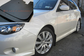 Rally Armor Basic Black Mud Flaps with Black Logo - 2008-2010 Subaru WRX
